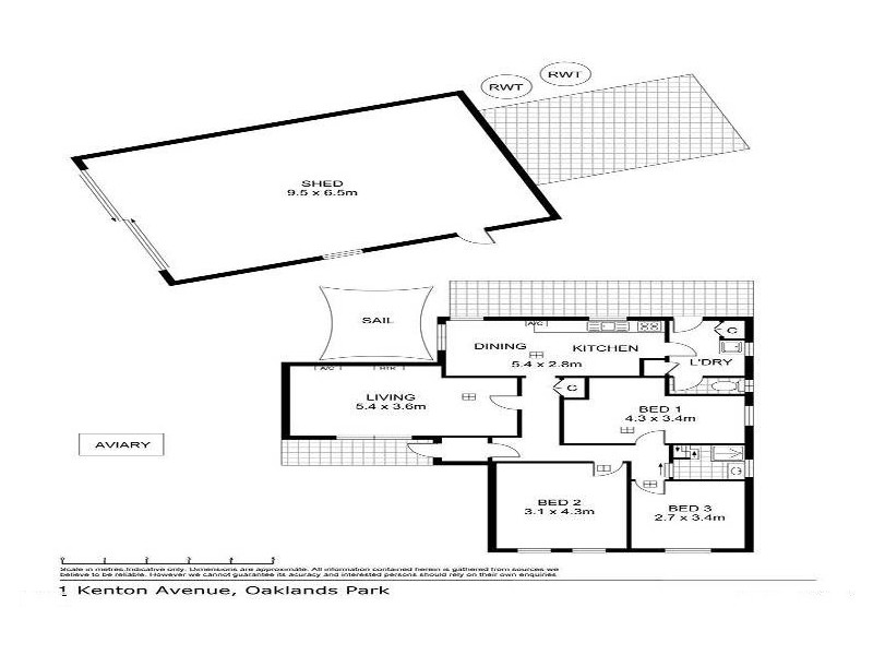 1 Kenton Ave, Oaklands Park SA 5046 Floorplan