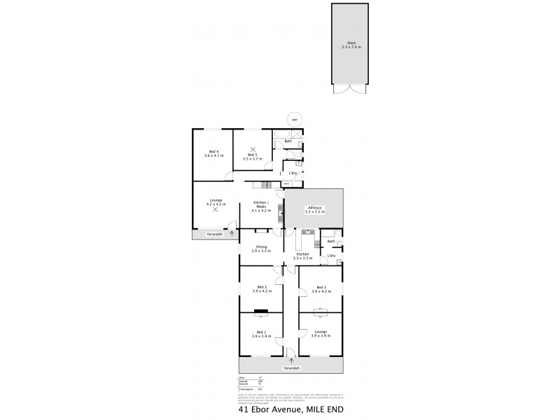 41 Ebor Avenue, Mile End SA 5031 Floorplan