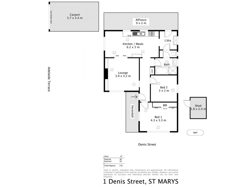 1 Denis Street, St Marys SA 5042 Floorplan