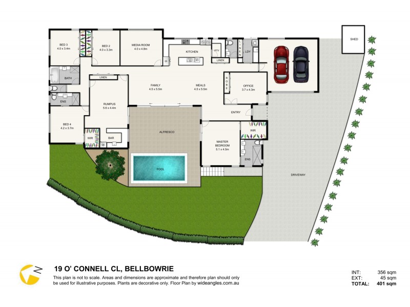 19 Oconnell Cl, Bellbowrie QLD 4070 Floorplan