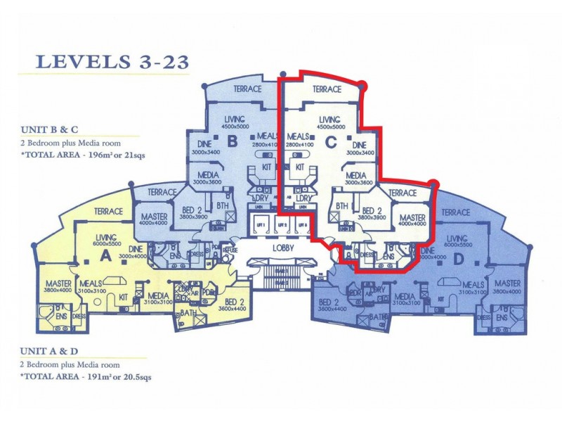 10C La Sabbia 74 Old Burleigh Road, Surfers Paradise QLD 4217 Floorplan