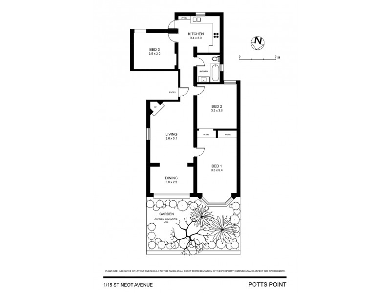 1/15 St Neot Avenue, Potts Point NSW 2011 Floorplan