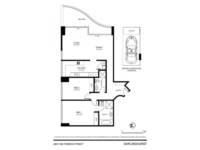 2801/184 Forbes Street, Darlinghurst NSW 2010 Floorplan