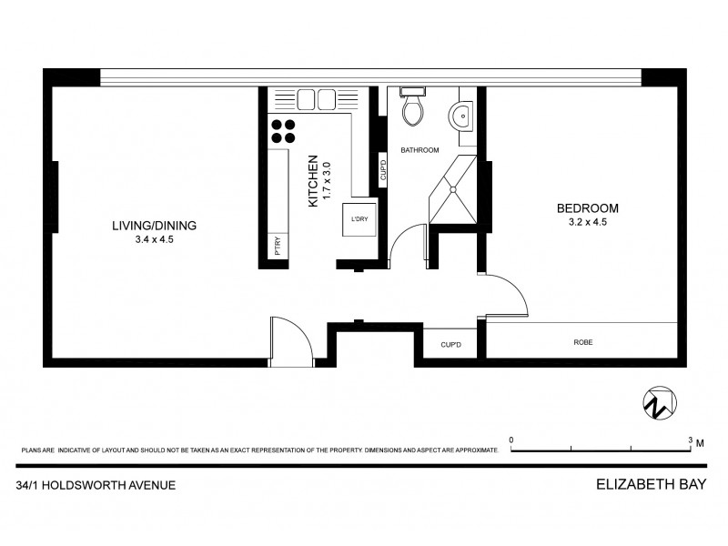 34/1 Holdsworth Avenue, Elizabeth Bay NSW 2011 Floorplan