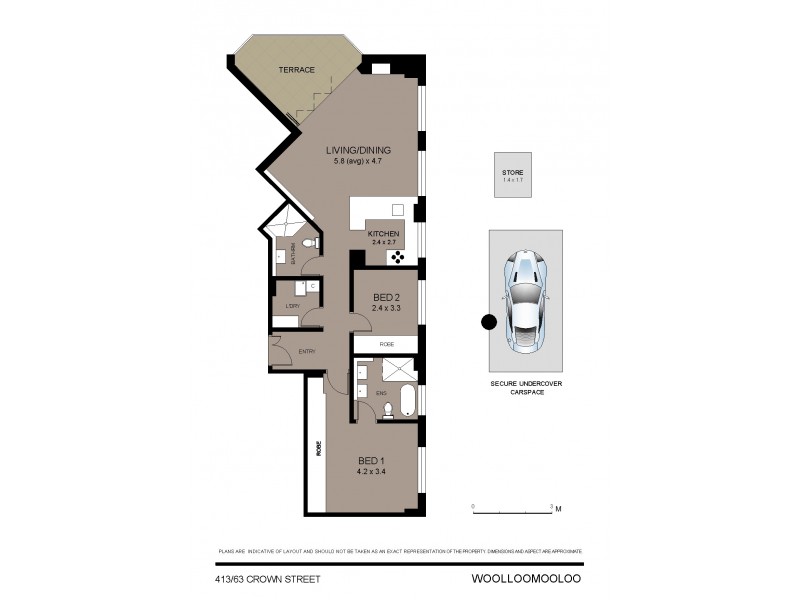 413/63 Crown Street, Woolloomooloo NSW 2011 Floorplan