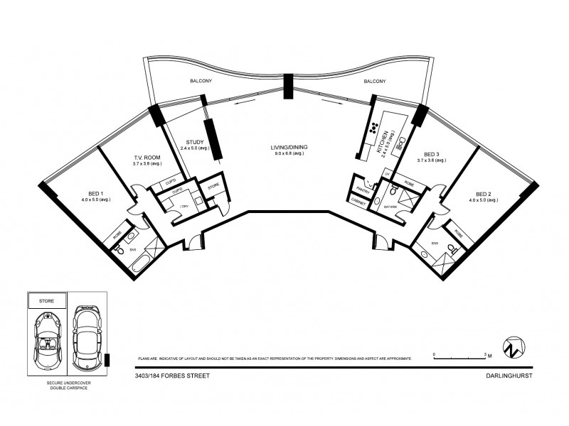 3403/184 Forbes Street, Darlinghurst NSW 2010 Floorplan