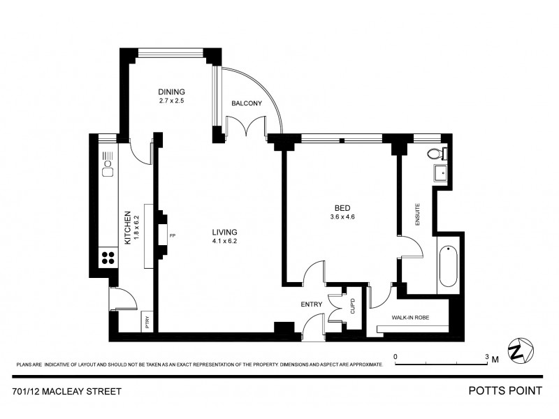 701/12 Macleay Street, Potts Point NSW 2011 Floorplan