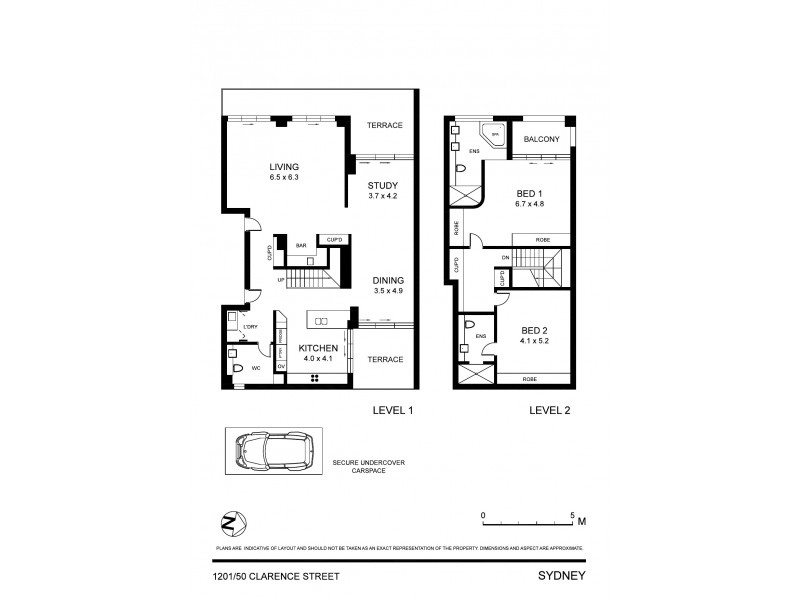 1201/50 Clarence Street, Sydney NSW 2000 Floorplan