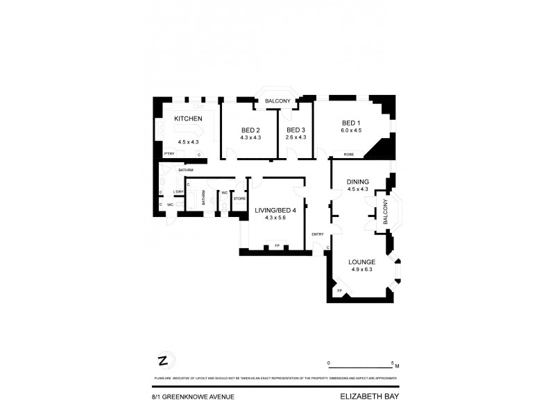 8/1 Greenknowe Avenue, Elizabeth Bay NSW 2011 Floorplan