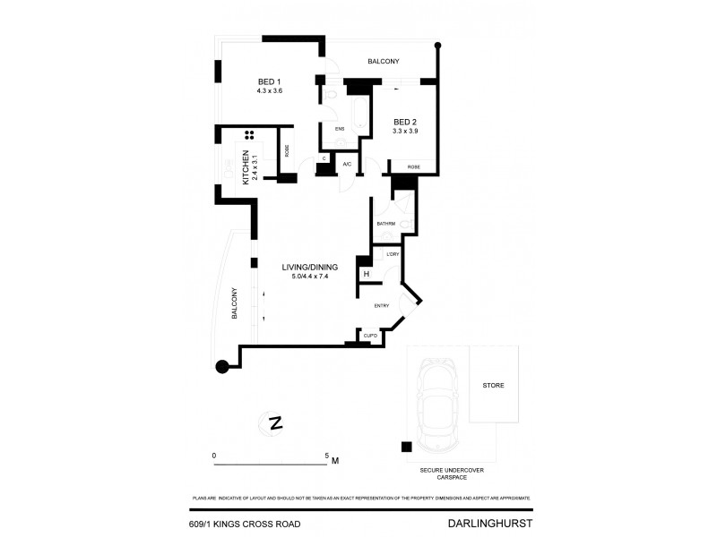 609/1 Kings Cross Road, Darlinghurst NSW 2010 Floorplan