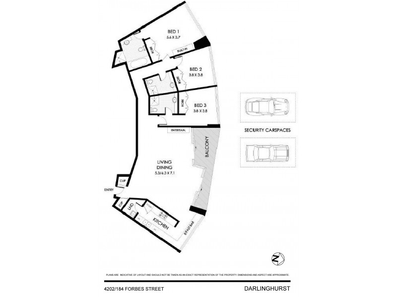 4202/184 Forbes Street, Darlinghurst NSW 2010 Floorplan