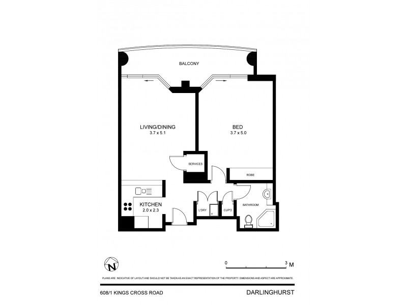 608/1 Kings Cross Road, Darlinghurst NSW 2010 Floorplan