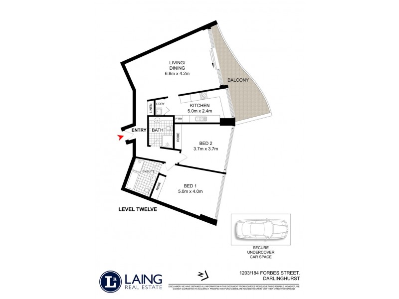 1203/184 Forbes Street, Darlinghurst NSW 2010 Floorplan