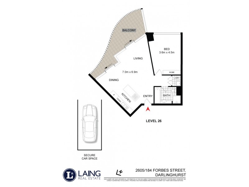 2605/184 Forbes Street, Darlinghurst NSW 2010 Floorplan