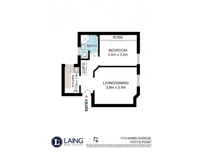17/3 Ward Avenue, Potts Point NSW 2011 Floorplan