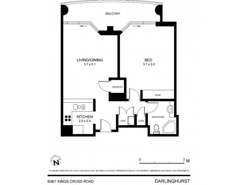 608/1 Kings Cross Road, Darlinghurst NSW 2010 Floorplan