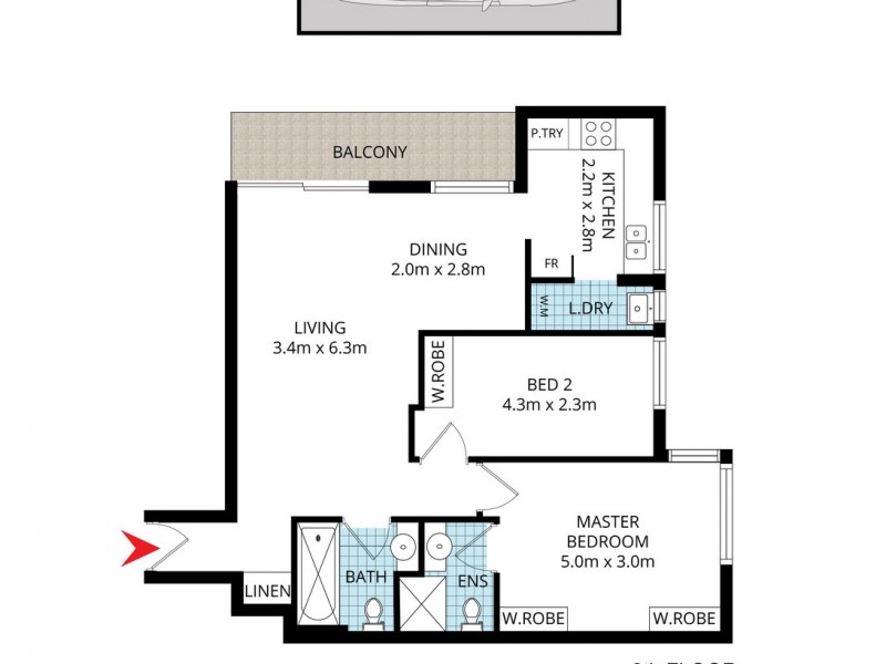 8A/4 Hampden Street, Paddington NSW 2021 Floorplan