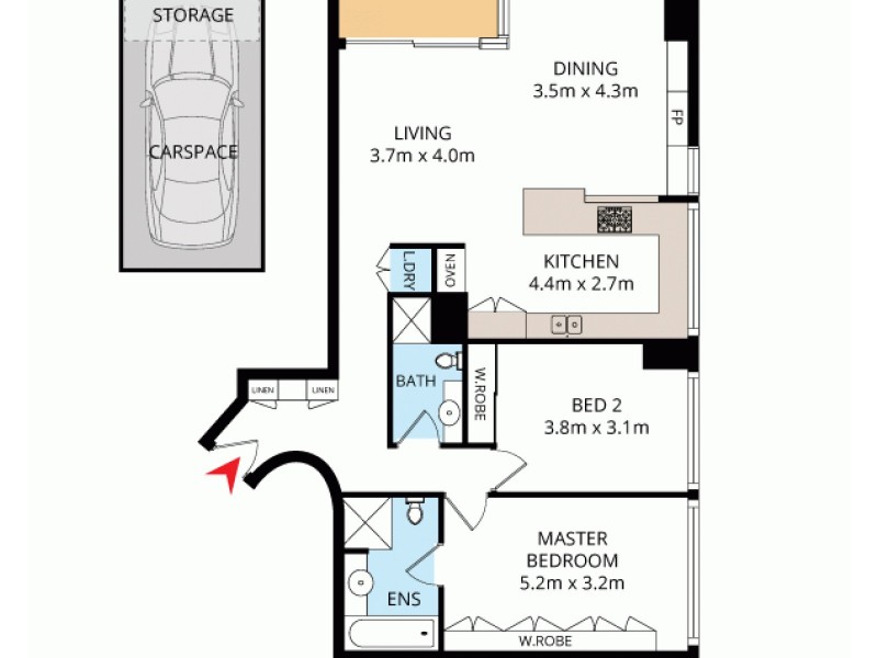 2604/184 Forbes Street, Darlinghurst NSW 2010 Floorplan