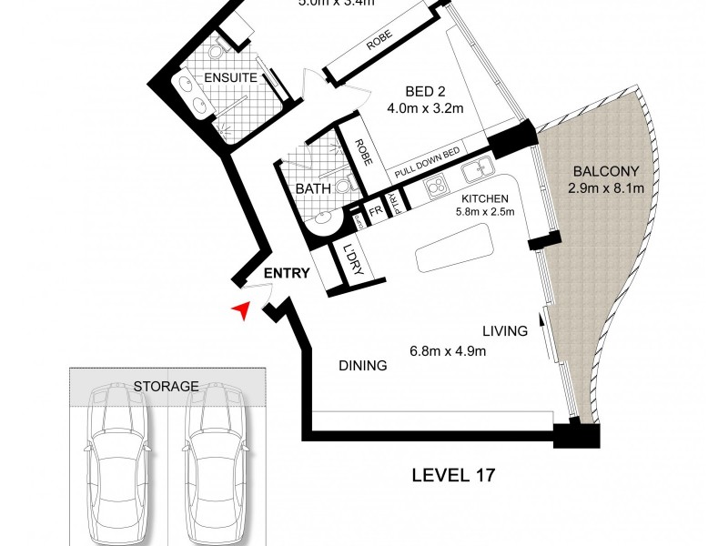 1703/184 Forbes Street, Darlinghurst NSW 2010 Floorplan