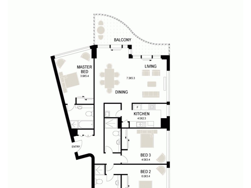3703/184 Forbes Street, Darlinghurst NSW 2010 Floorplan