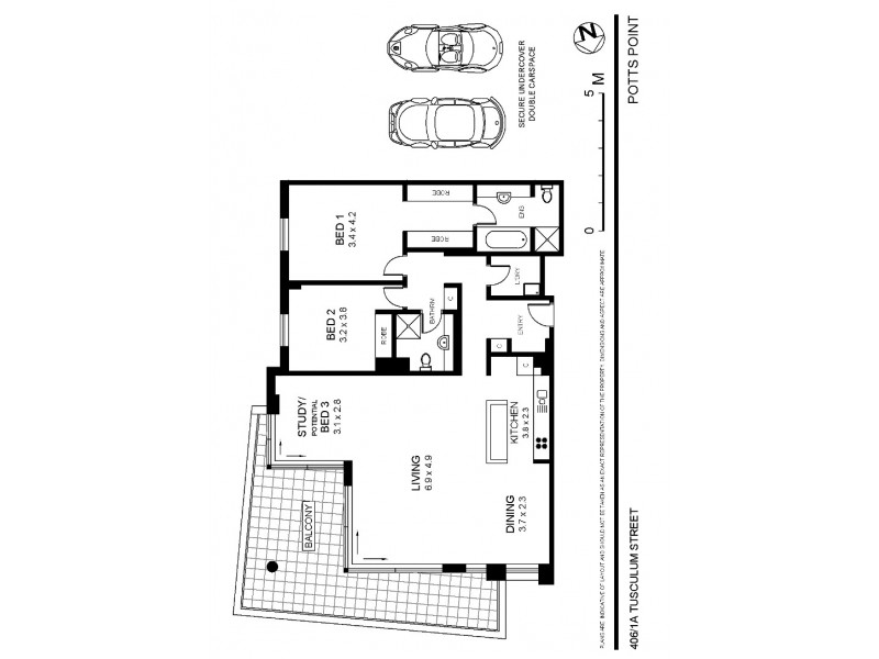406/1A Tusculum Street, Potts Point NSW 2011 Floorplan
