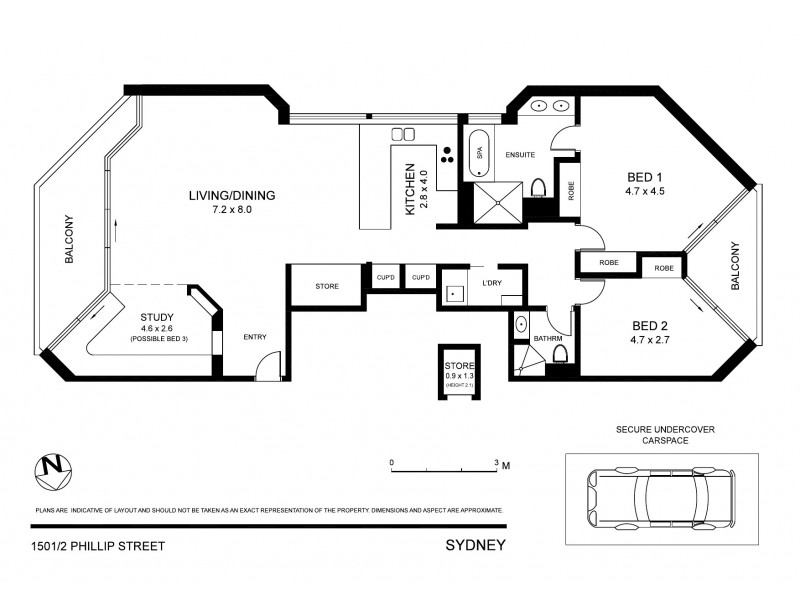 1501/2 Phillip Street, Sydney NSW 2000 Floorplan