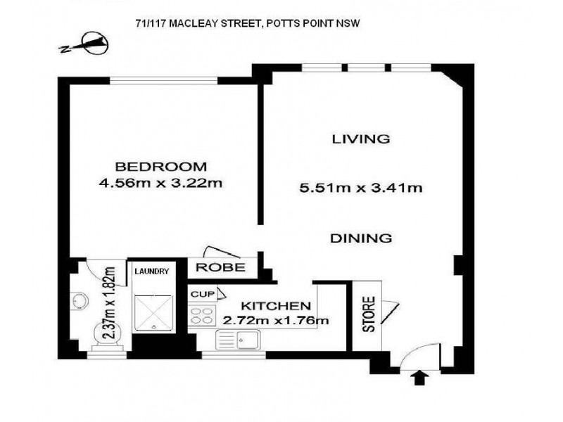 71/117 Macleay Street, Potts Point NSW 2011 Floorplan
