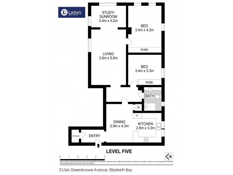 21/6a Greenknowe Avenue, Elizabeth Bay NSW 2011 Floorplan