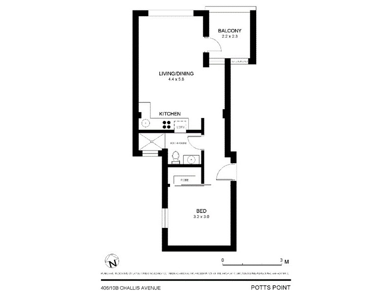 406/10B Challis Avenue, Potts Point NSW 2011 Floorplan