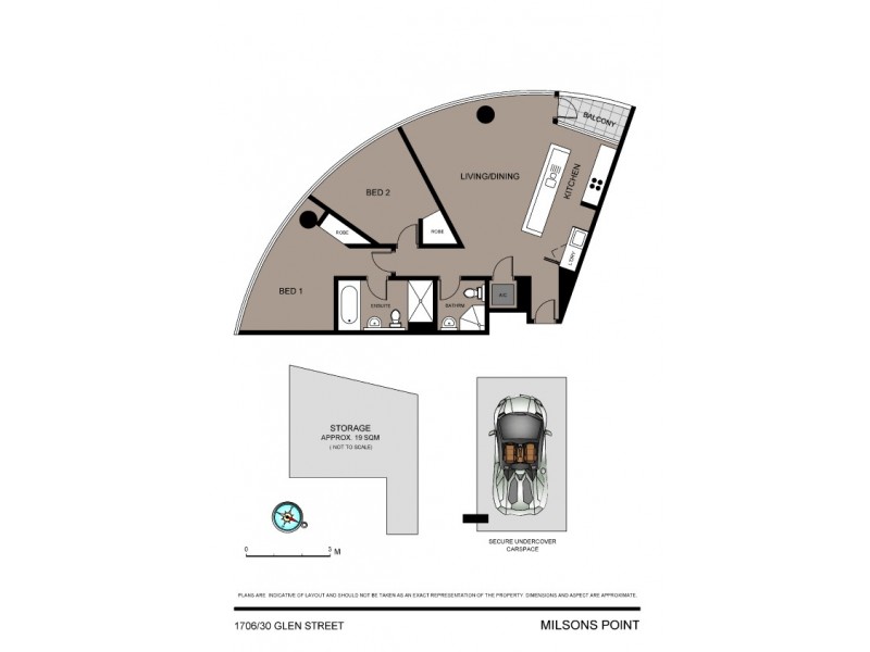 1706/30 Glen Street, Milsons Point NSW 2061 Floorplan