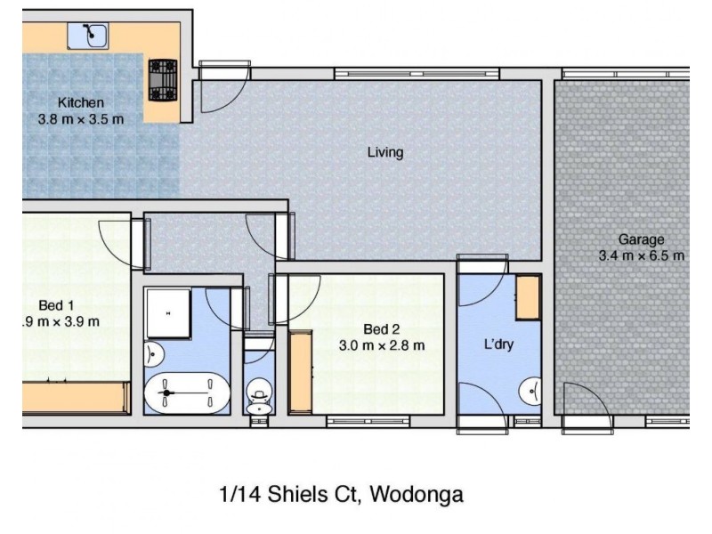 1/14 Shiels Court, West Wodonga VIC 3690 Floorplan