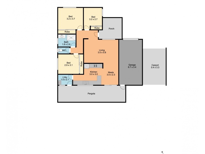 1/45 Mayfair Drive, Wodonga VIC 3690 Floorplan