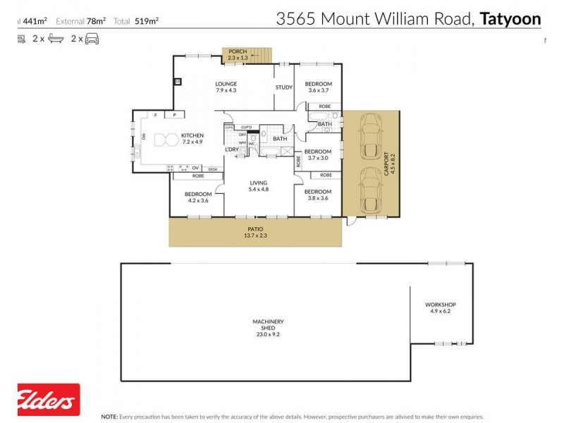 3565 Mount William Road, Tatyoon VIC 3378 Floorplan