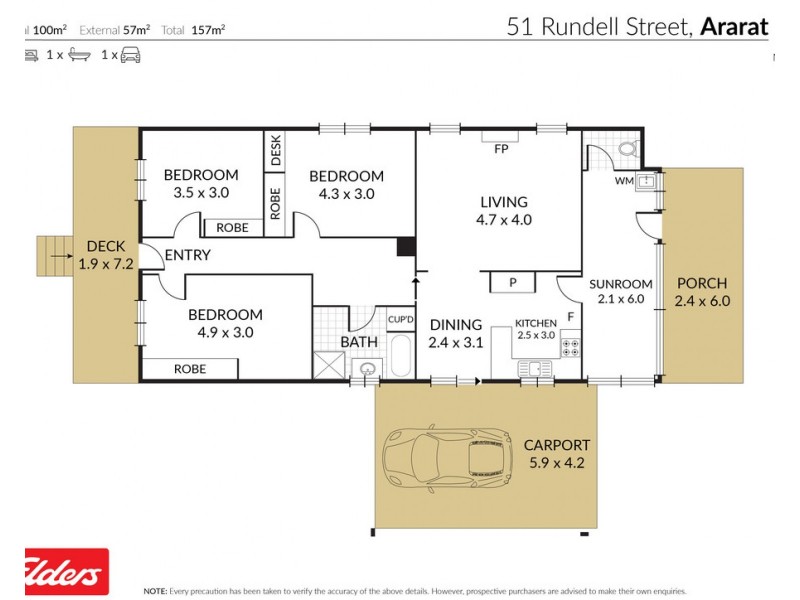 51 Rundell Street, Ararat VIC 3377 Floorplan