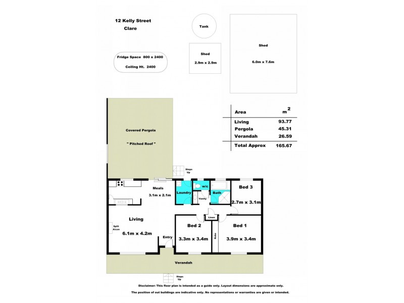 12 Kelly Street, Clare SA 5453 Floorplan