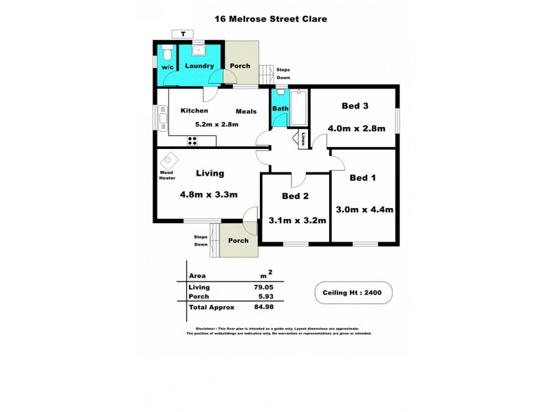 16 Melrose Avenue, Clare SA 5453 Floorplan