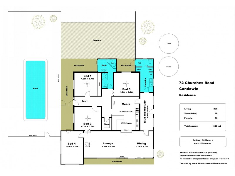 72 Churches Road, Condowie SA 5464 Floorplan