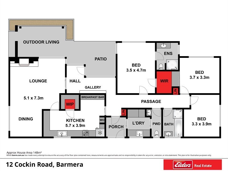 12 Cockin Road, Barmera SA 5345 Floorplan