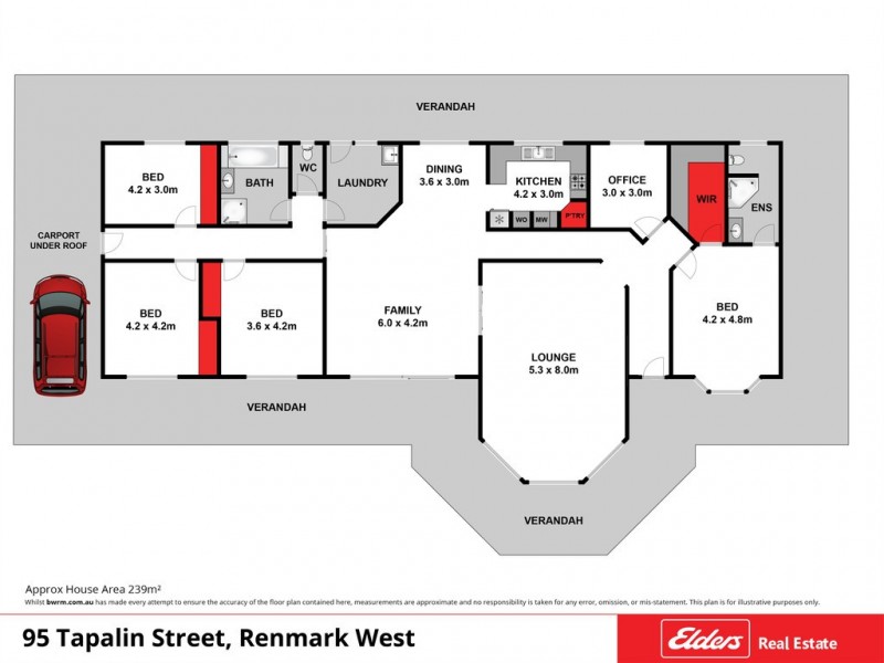 95 Tapalin Street, Renmark SA 5341 Floorplan