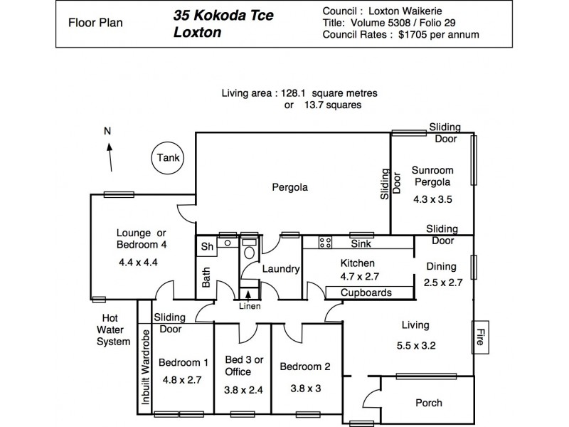 35 Kokoda Terrace, Loxton SA 5333 Floorplan
