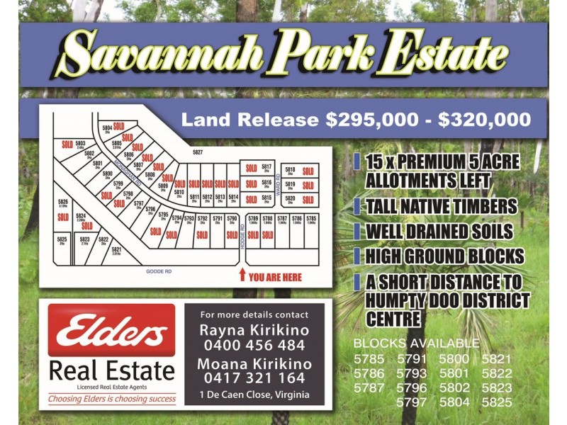 Savannah Park Goode Road, Humpty Doo NT 0836