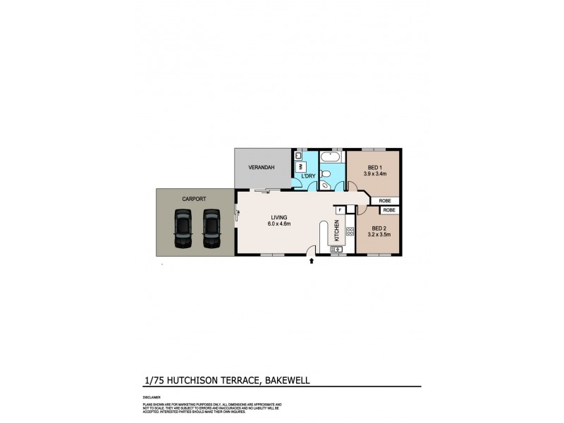 1/75 Hutchison Terrace, Bakewell NT 0832 Floorplan
