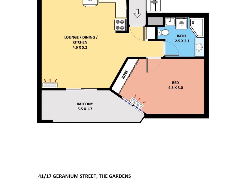 41/17 Geranium Street, The Gardens NT 0820 Floorplan