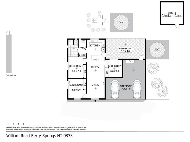 110 William Road, Berry Springs NT 0838 Floorplan