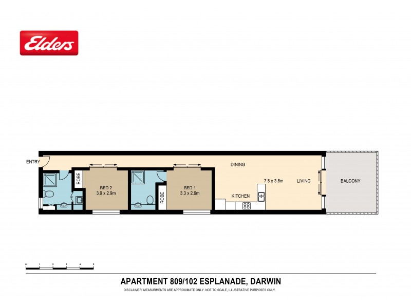 809/102 Esplanade, Darwin NT 0800 Floorplan