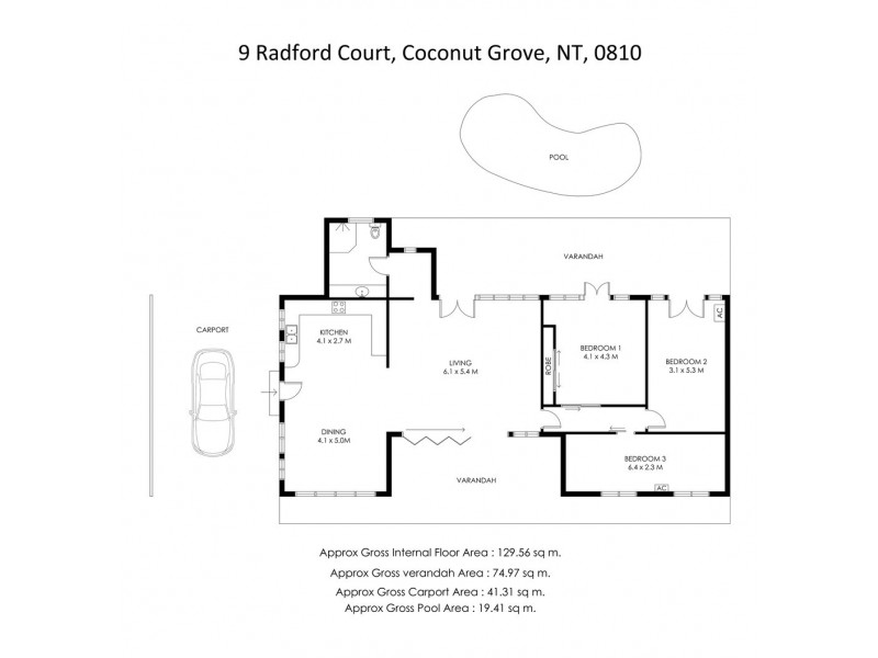 9 Radford Court, Coconut Grove NT 0810 Floorplan