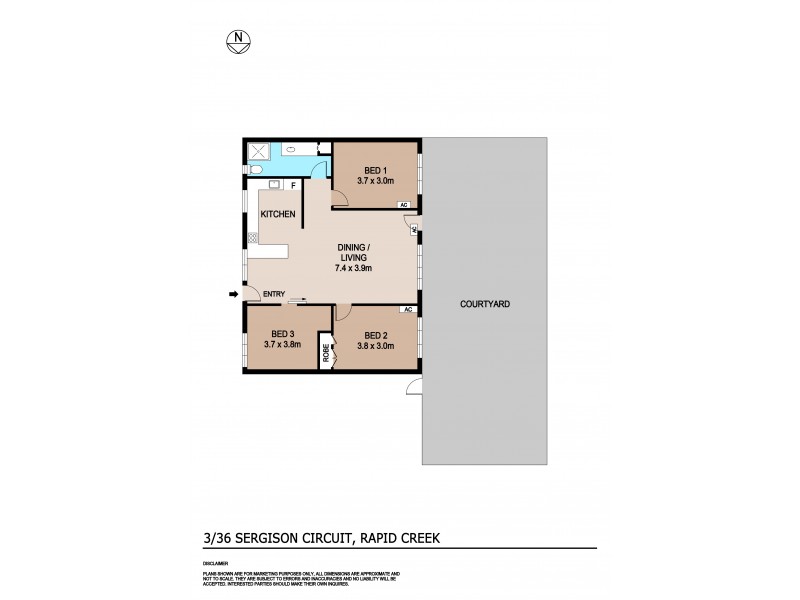 3/36 Sergison Circuit, Rapid Creek NT 0810 Floorplan