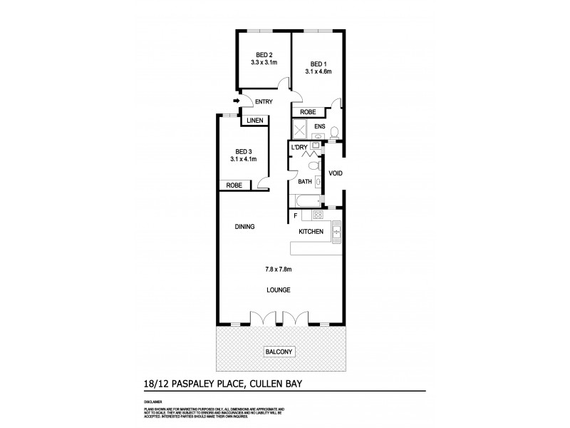 18/12 Paspaley Place, Cullen Bay NT 0820 Floorplan