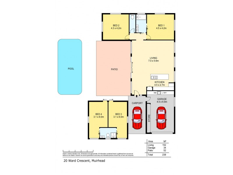 20 Ward Crescent, Muirhead NT 0810 Floorplan