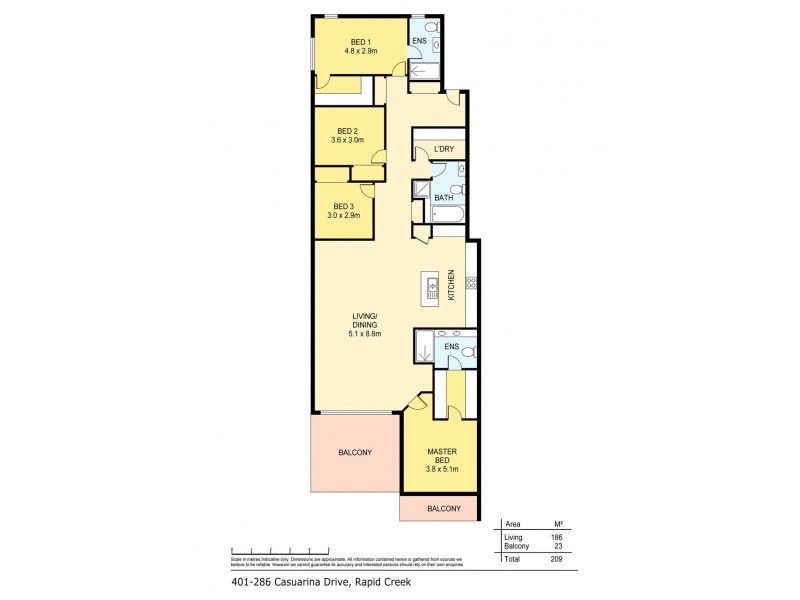 401/286 Casuarina Drive, Nightcliff NT 0810 Floorplan